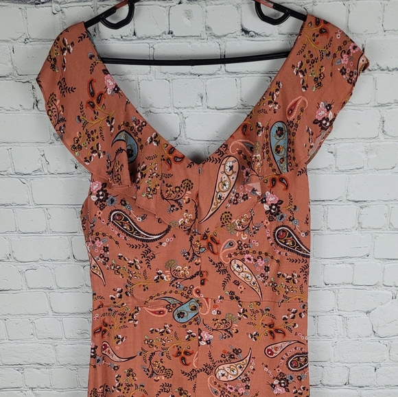 WILLOW & CLAY | floral flower ruffle front slit maxi dress - Picture 4 of 11